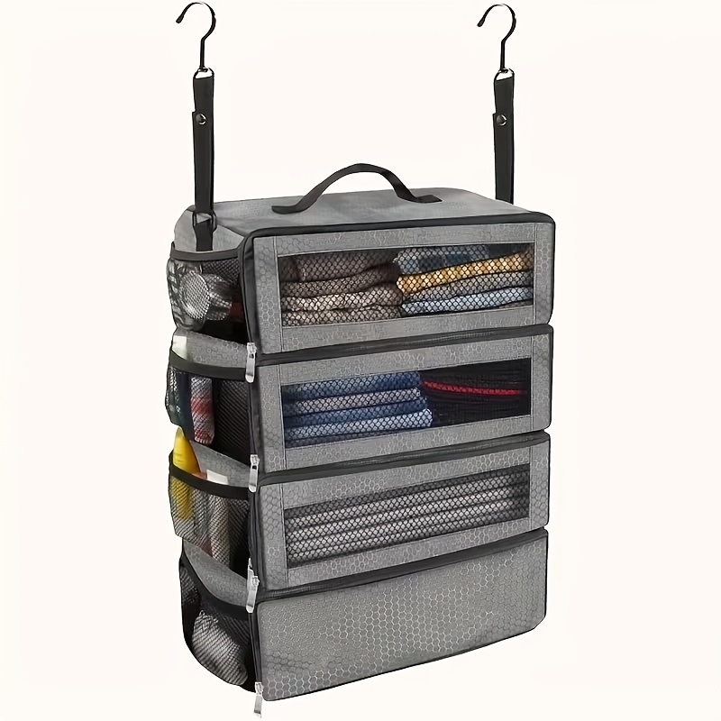 TEMU Portable Travel Organizer With Multiple Pockets, Foldable Design For Luggage Packing And Storage Of Clothes And Travel Essentials