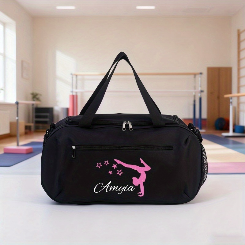 TEMU Borsa a Tracolla Personalizzabile con Stampa Balletto - Grande Capacit�, per Palestra, Viaggi, Yoga - Bagaglio Sportivo Pieghevole con Design a