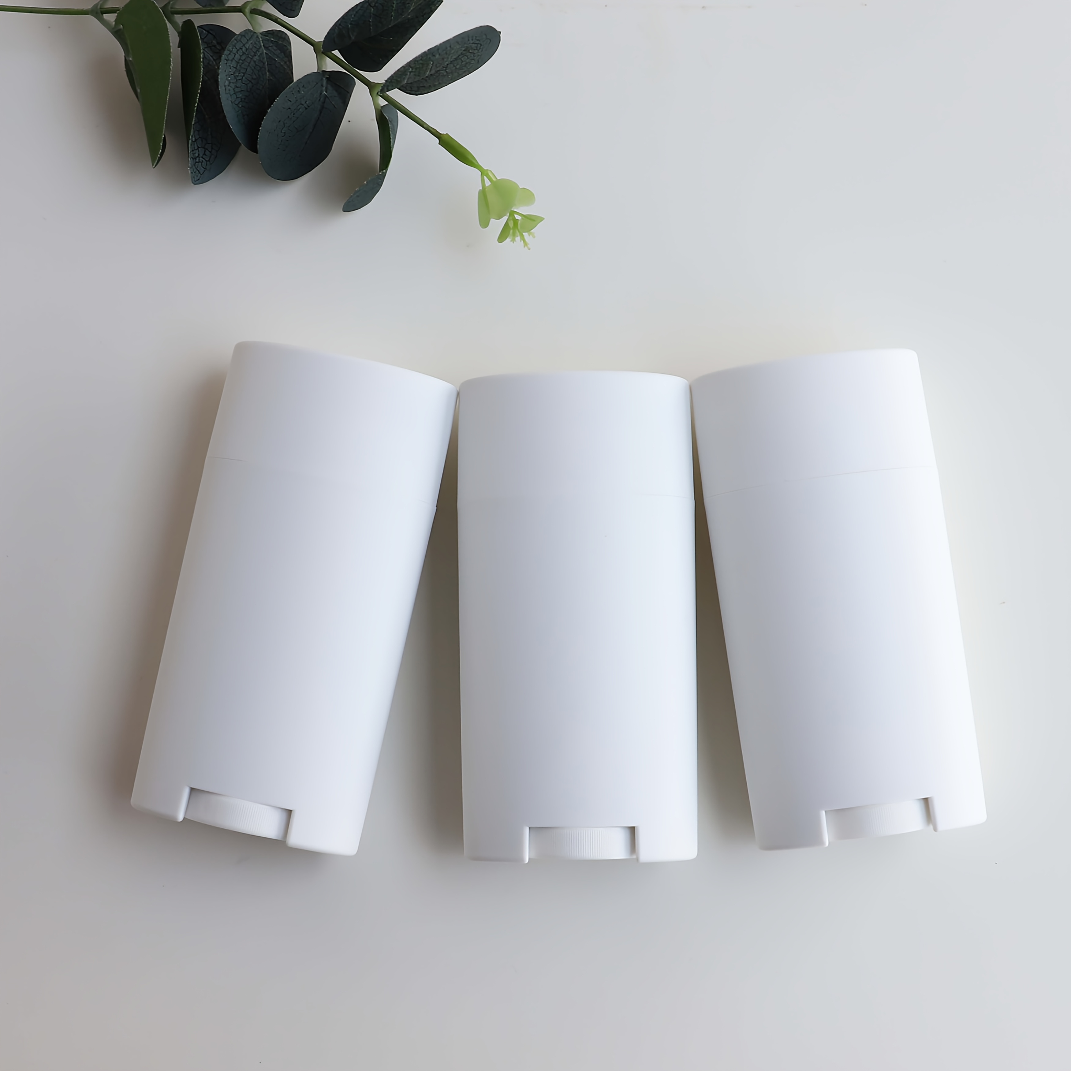 TEMU 3pack 2.5 Oz Empty Deodorant Containers, Bottom Filling, White Plastic Twist-up Tubes Portable Containers For Diy Deodorant Stick, , Sunscreen,