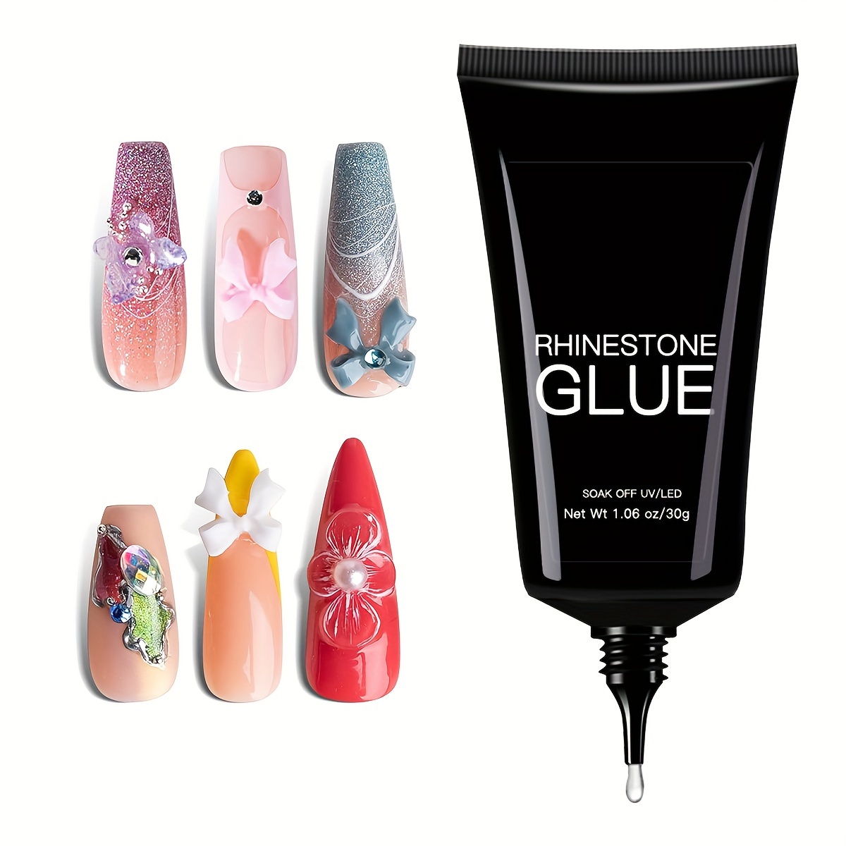 

30g Clear Nail Art Gel - Multipurpose Rhinestone Adhesive For Diy Manicure, Sculpting & Charms - -free, Non-waterproof Resin Glue For Salon-quality Designs