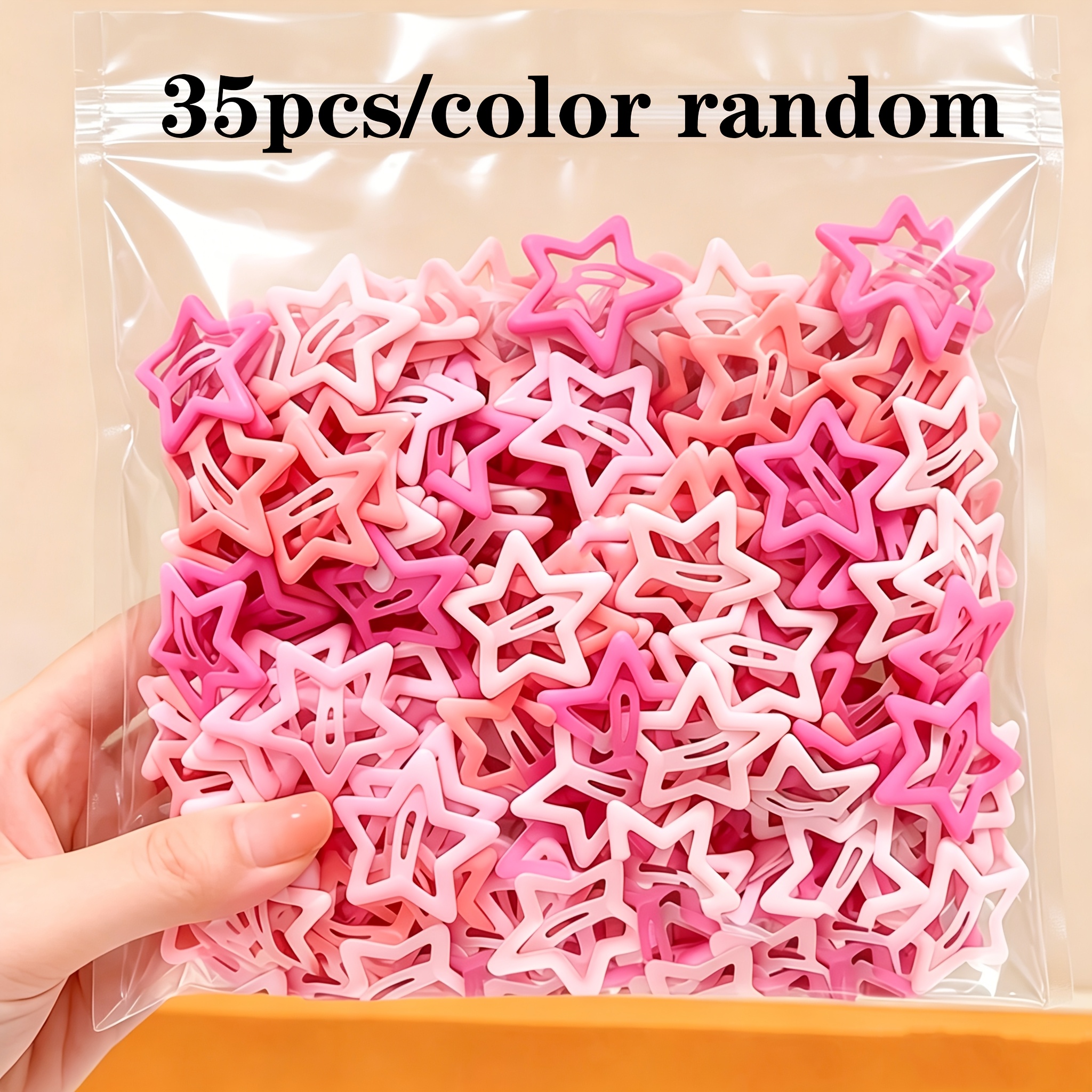TEMU 35pcs New Random Sweet-colored Star Hair Clips, Trendy Fashion Decorative Accessories, Best Hair Accessories For Music Festivals, Parties, And