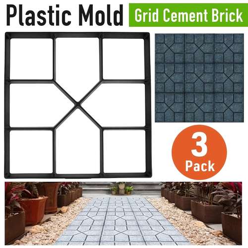 SCUDGOOD Concrete Mold For Wall Tiles - 65x54cm Plastic Stone Pattern Mold For Garden & House DIY