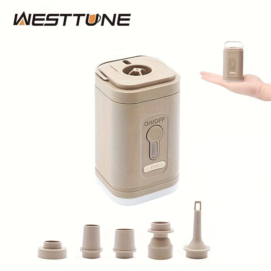 portable air pump with usb powered dual inflation deflation compact inflate   pump for camping bike basketball sports equipment fast charging compatible with usb powered devices camping gear versatile accessory   operation  