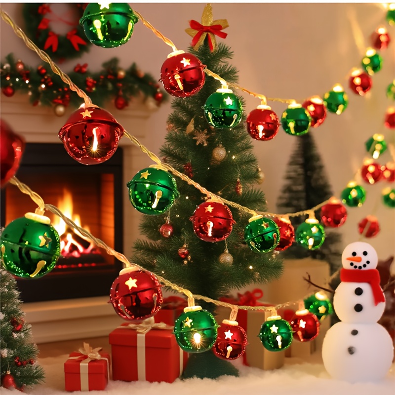 TEMU 1 Pack, Christmas Metal Bell Light String, Suitable For Christmas, Holiday Decoration, Christmas Tree Decoration, Home Decoration, Bedroom