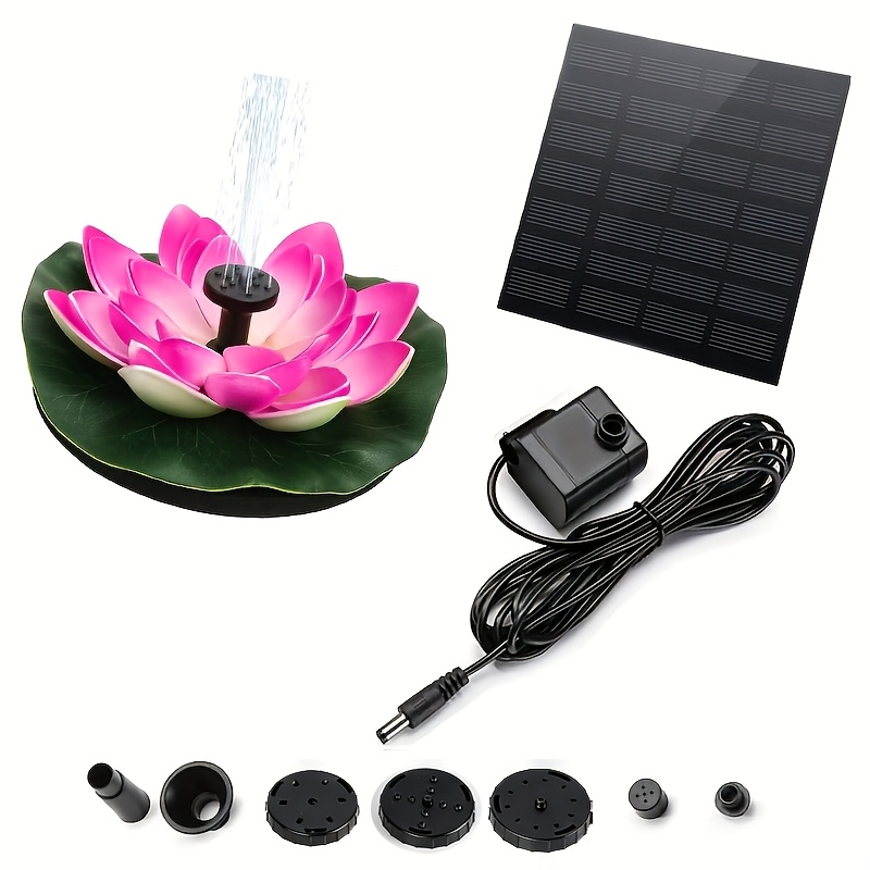 E-shop Solarbetriebener Lotusbrunnen mit sechs Düsen, für den Außenbereich konzipiert mit einer IPX8-zertifizierten Pumpe, ideal für Vogeltränken,