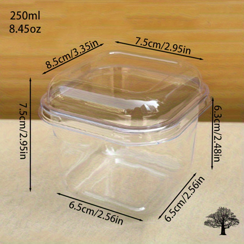 Image of 60pcs Dessert Cake Boxes With Flip Lids, Suitable For Mousse, Soy Milk, Layered Desserts, And Fruits. Ideal For Kitchen Use, Picnics, Camping, Birthday Parties, And Cake Preservation.