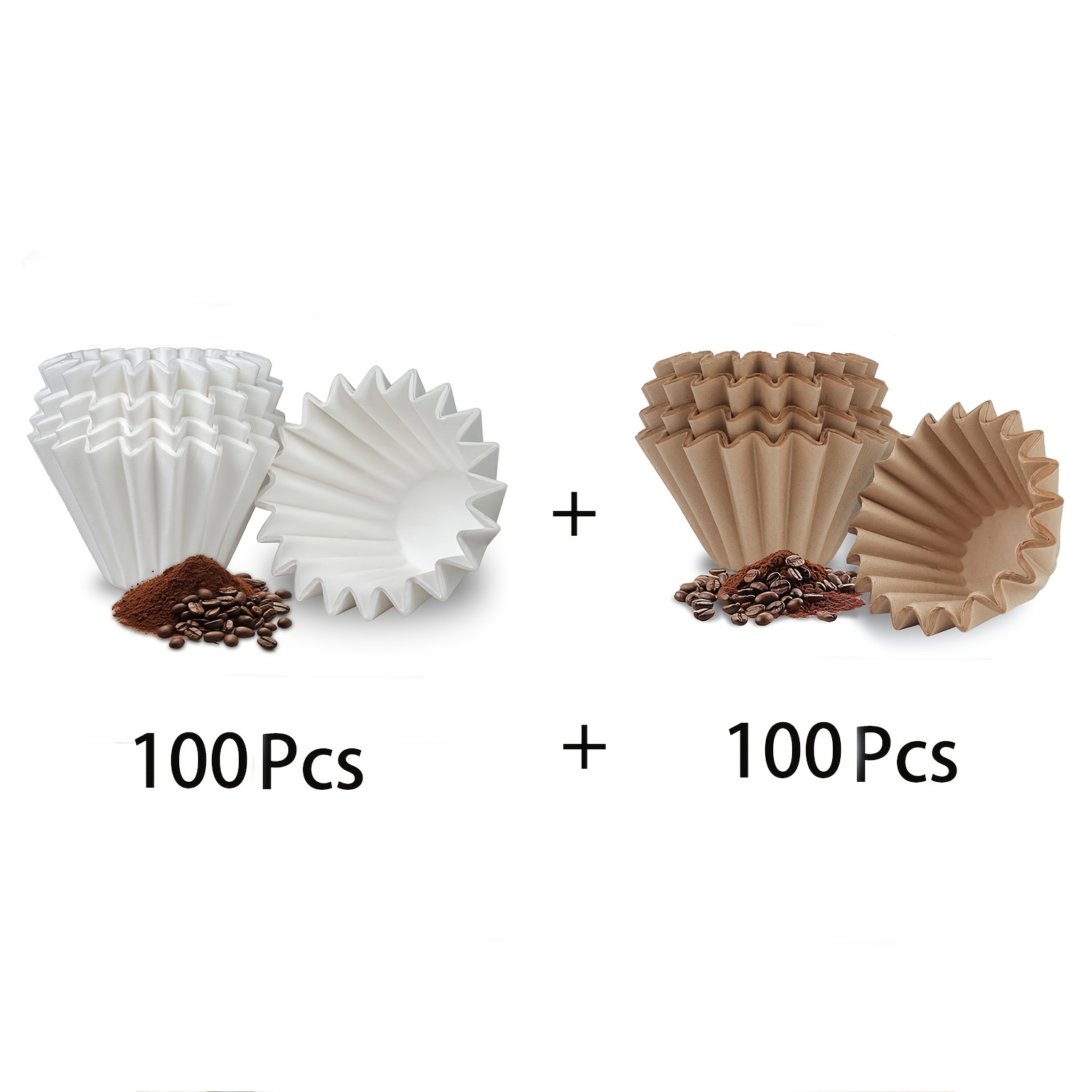 TEMU 50/100/200pcs 1-2 Cup Small Coffee Filters, 100-count Disposable Basket Coffee Filter Paper, Compatible With Wave Dripper 155 Series, Single