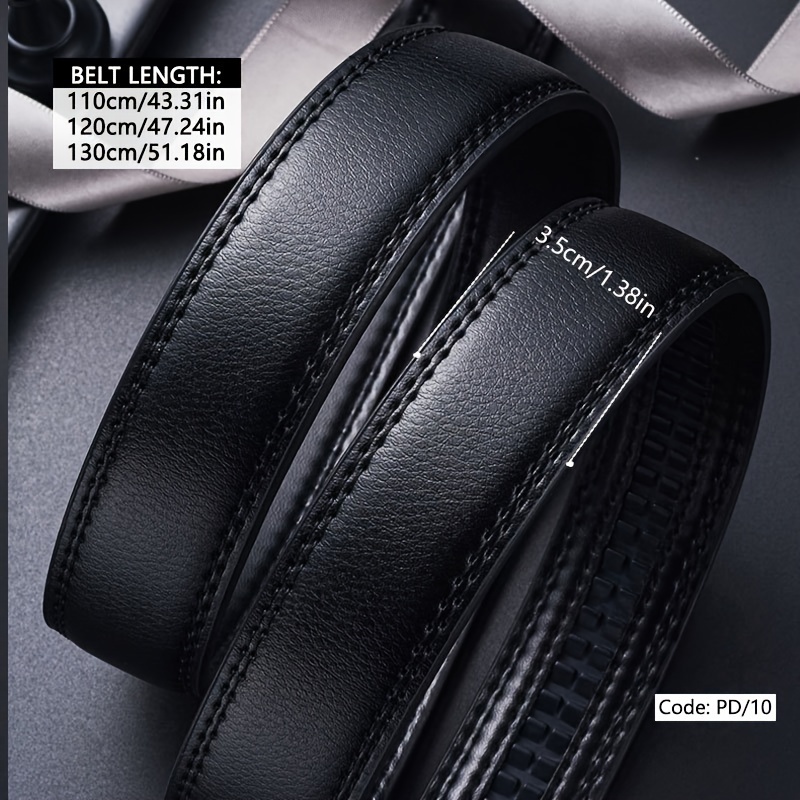 Men's Leather Belt with Automatic Buckle, Stylish & Durable