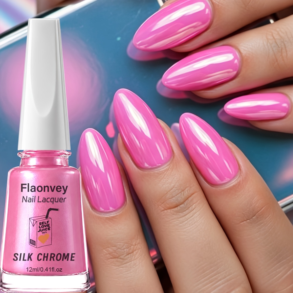 Image of Flaonvey Peach Jelly Rose Pink Nail Hardener, Long-lasting And Quick-drying, 1 Stroke Flat With No Brushing Marks, Uniform Color, Easily Salon-level , Party Atmosphere