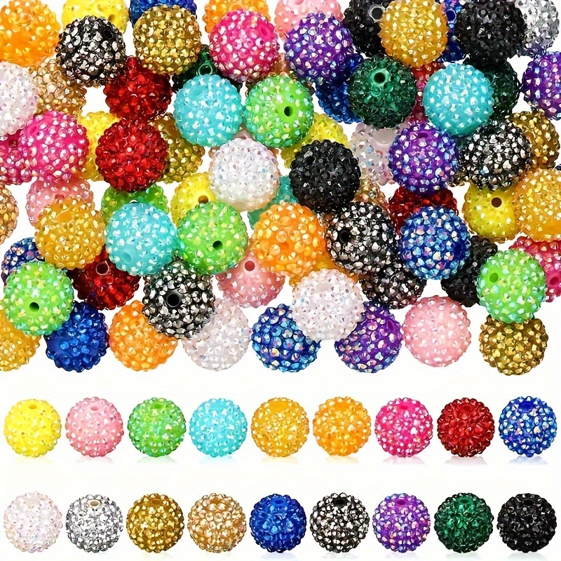 

20/50pcs 20mm Rhinestones Disco Mixed Multicolor Crystal Resin Beads For Jewelry Making Diy Special Fashion Bracelet Necklace Earrings Halloween Fall Thanksgiving Christmas Craft Supplies