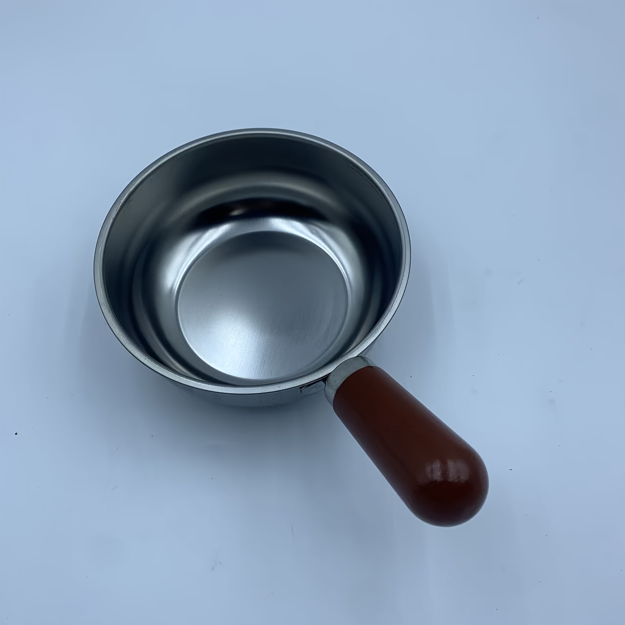 TEMU Single Stainless Steel Small Saucepan, Optional With Lid, Wood Handle Anti-scald Design, Pot, Small Cooking Pot, Universal For All Stoves