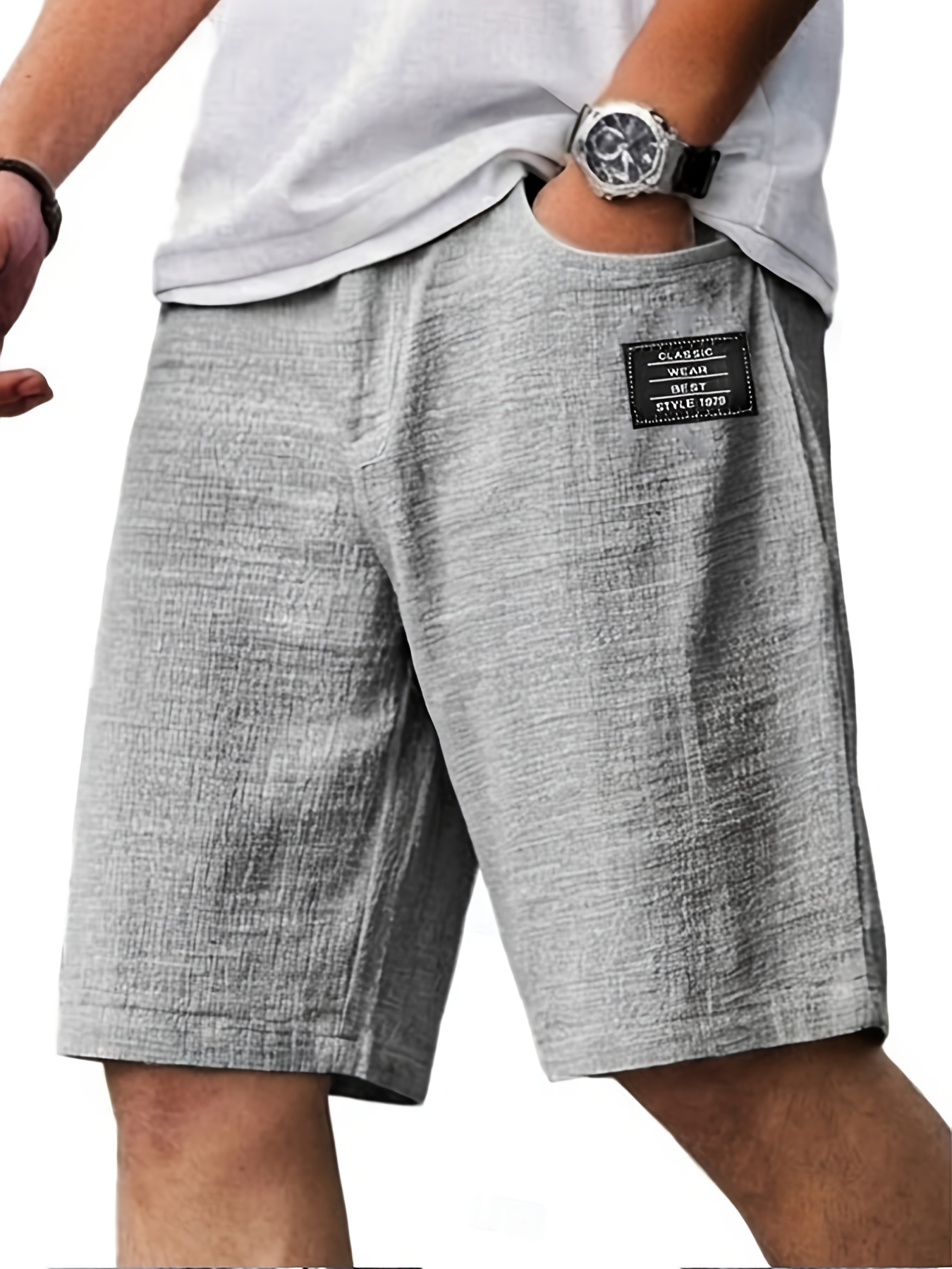Pantalones cortos casuales para hombre con bolsillos, foto 2