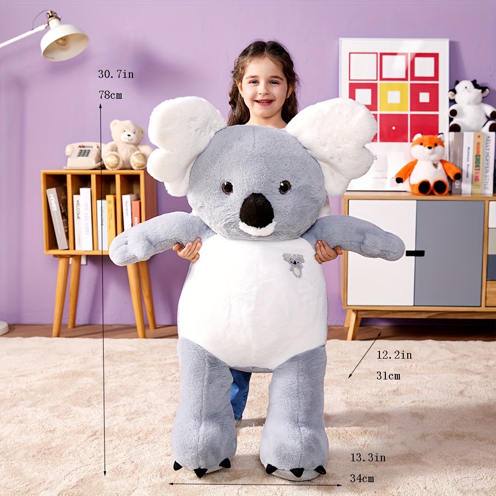 giant koala plush toy soft cuddly cozy gray white Temu