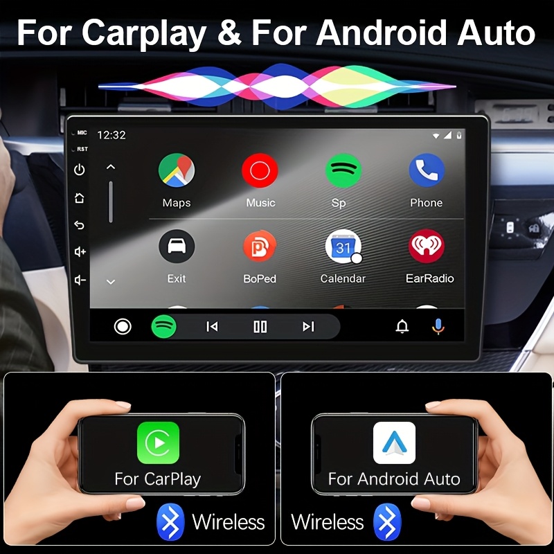 Reproductor Multimedia Portátil para Coche con Carplay Inalámbrico y Android, Pantalla Táctil de 7/9 Pulgadas, Navegación GPS, Radio FM y Compatibilidad con 12V