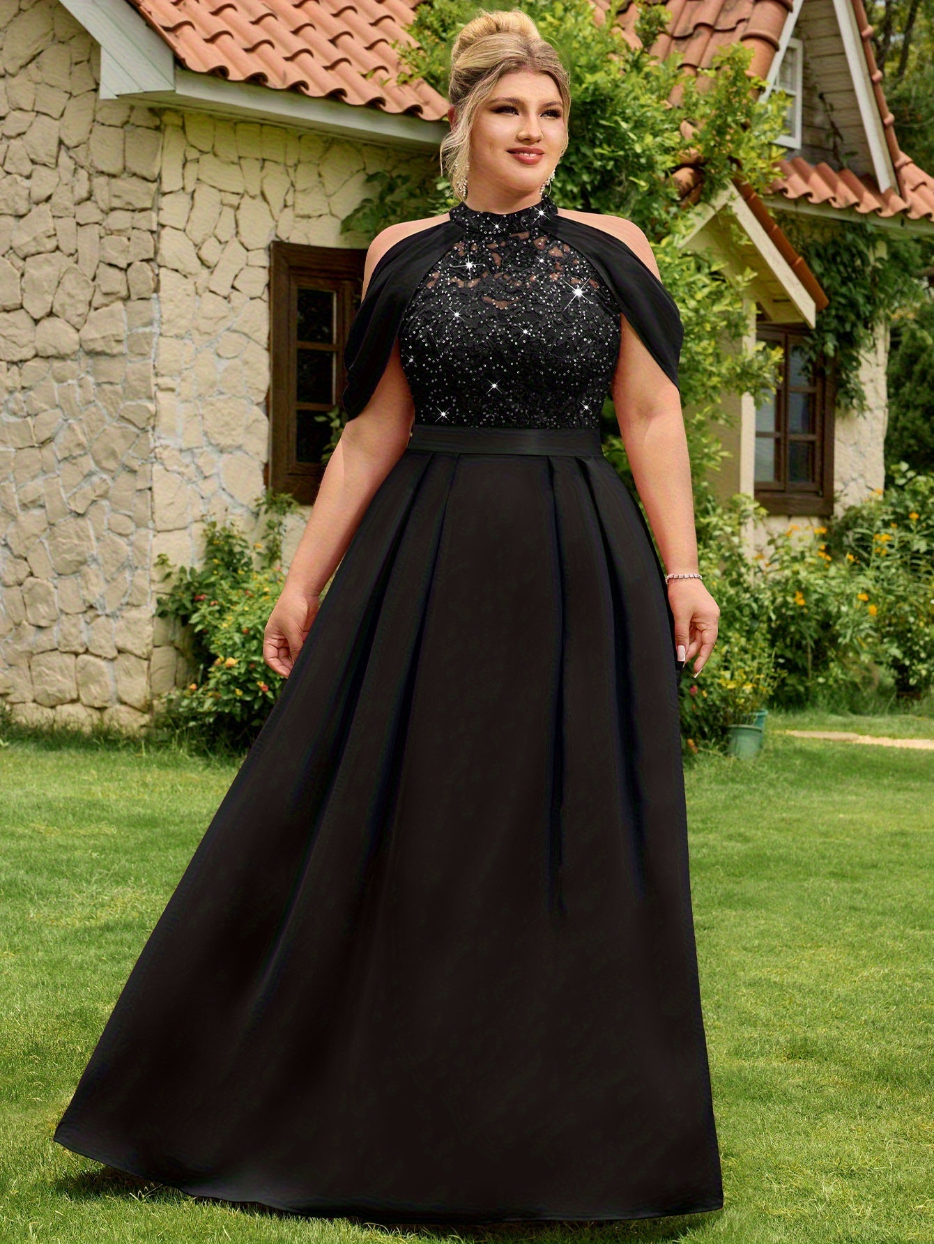 layered tulle dress Gothic Black and Grey Wedding Dress main image 1