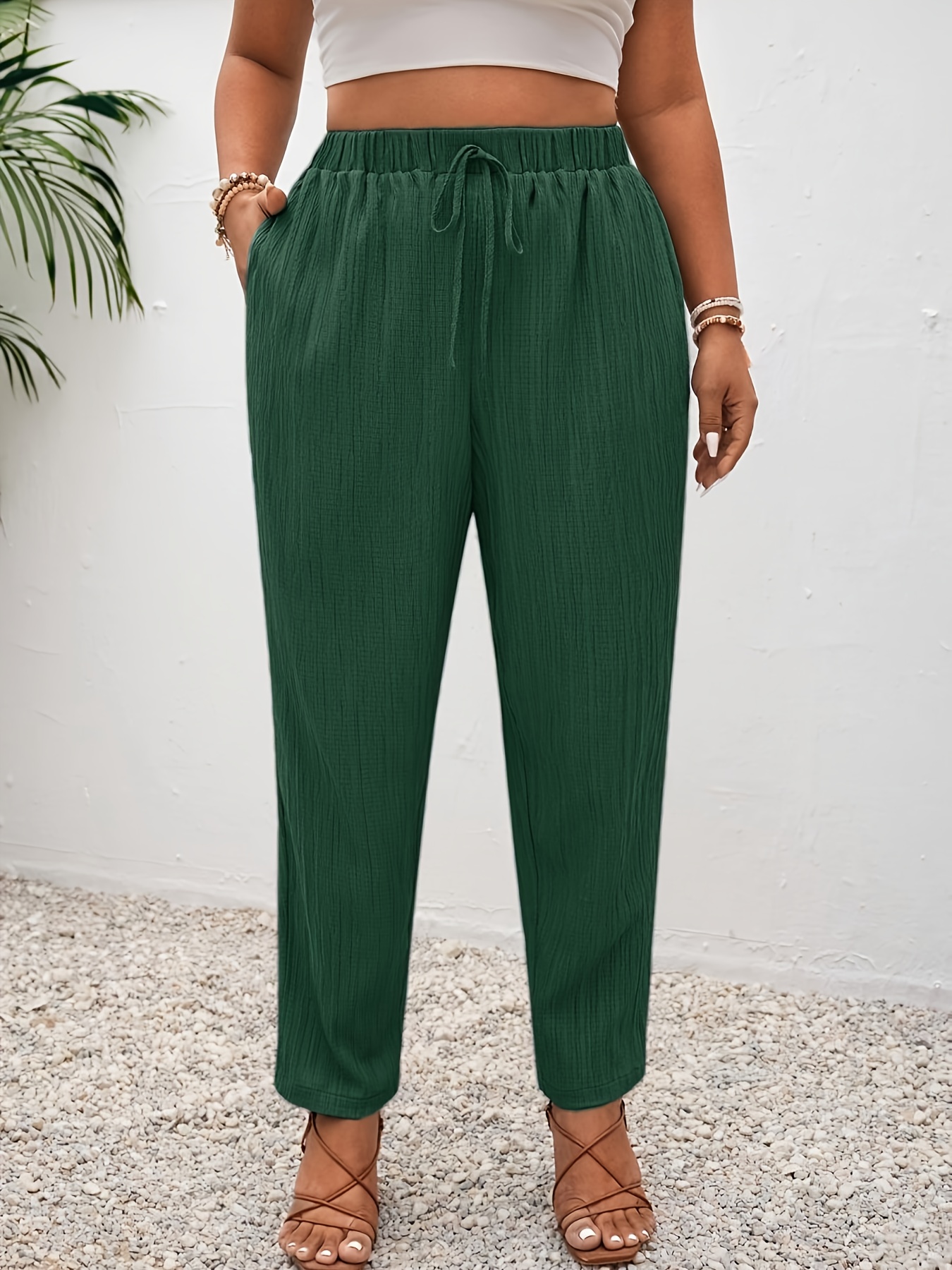 plus size   edition extends   and fashion featuring slant pockets   drawstring details and a comfortable elastic waistband versatile for daily commutes   are womens plus size pants