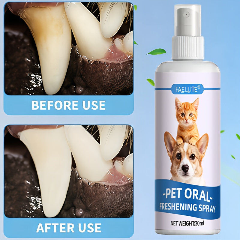 Faelute Pet Spray - Gentle Daily Mouth Care Mist Keep Breath , Lightweight Easy Spray Formula For Routine, Comfortable To Use, Suitable For Dogs And Cats Of All Breeds