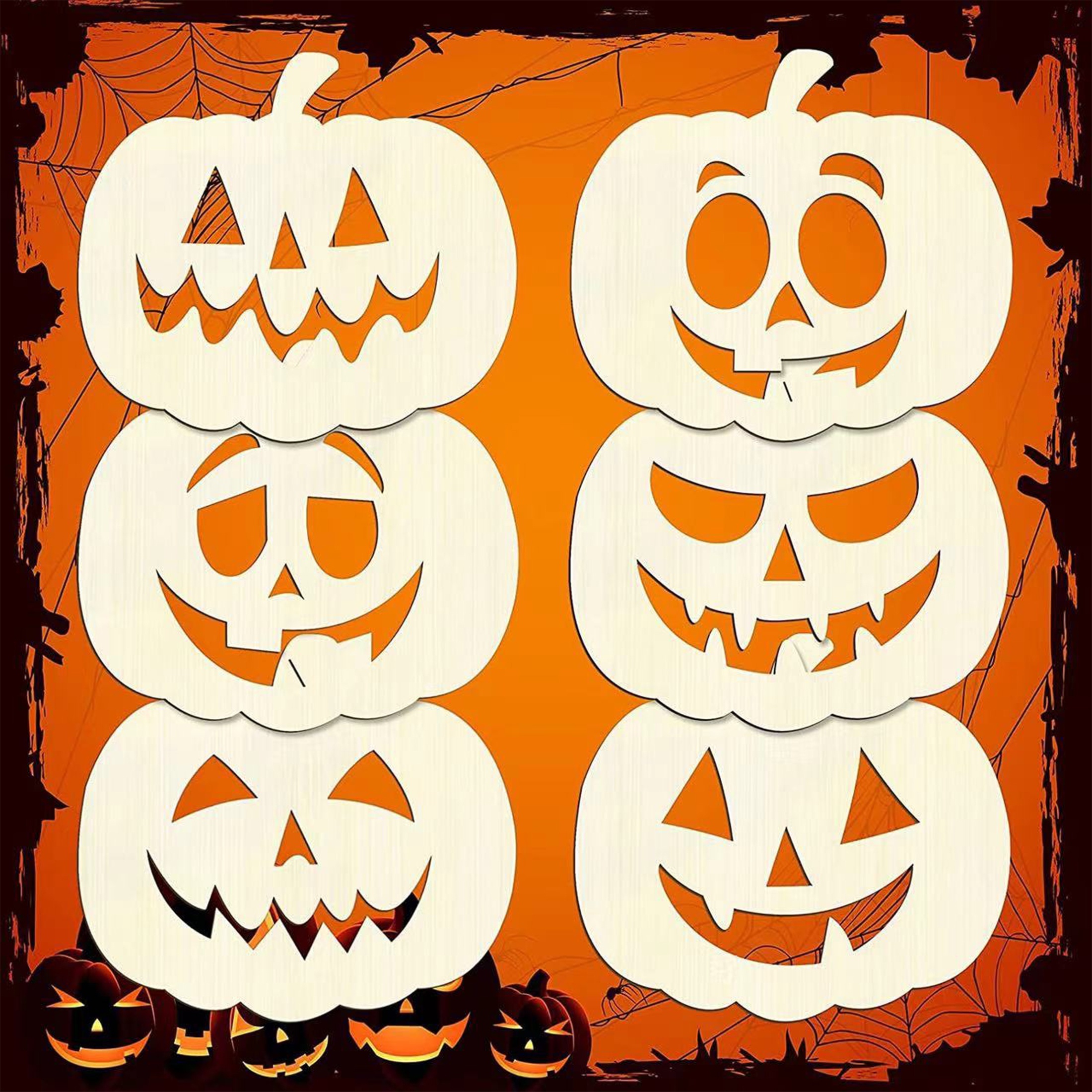 

6pcs Diy Halloween Wooden - Unfinished Cutouts For Painting & Hanging Decorations,