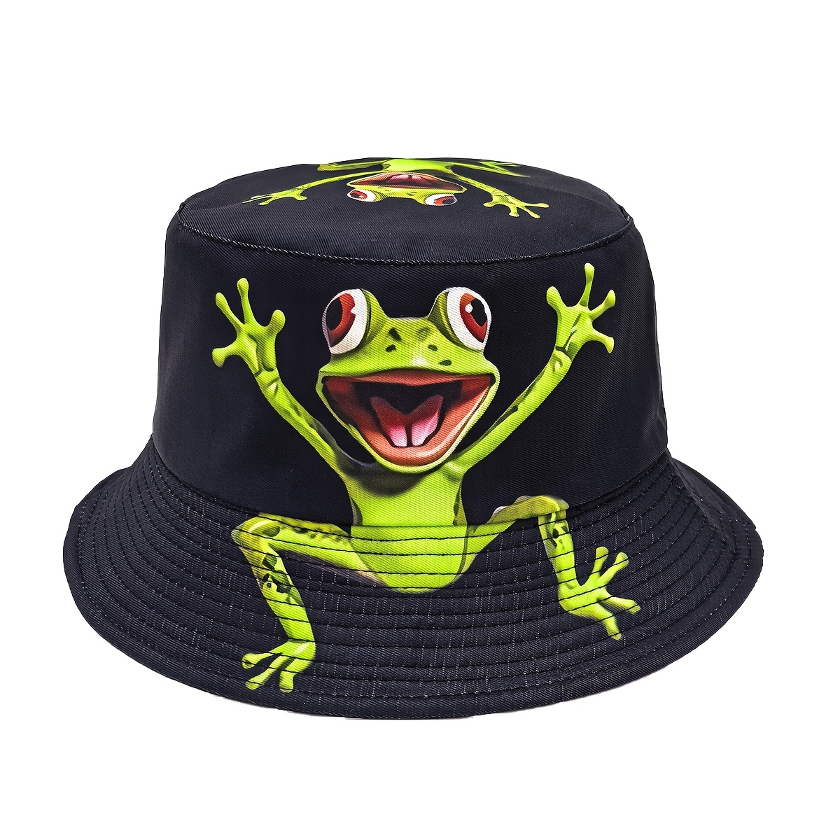 E-shop 1 Stück Unisex & -Print - Streetwear Hip-Hop Mütze mit süßem Froschgesicht & "Ribbiting", Leichtes Outdoor-Reiseaccessoire, Maschinenwaschbar