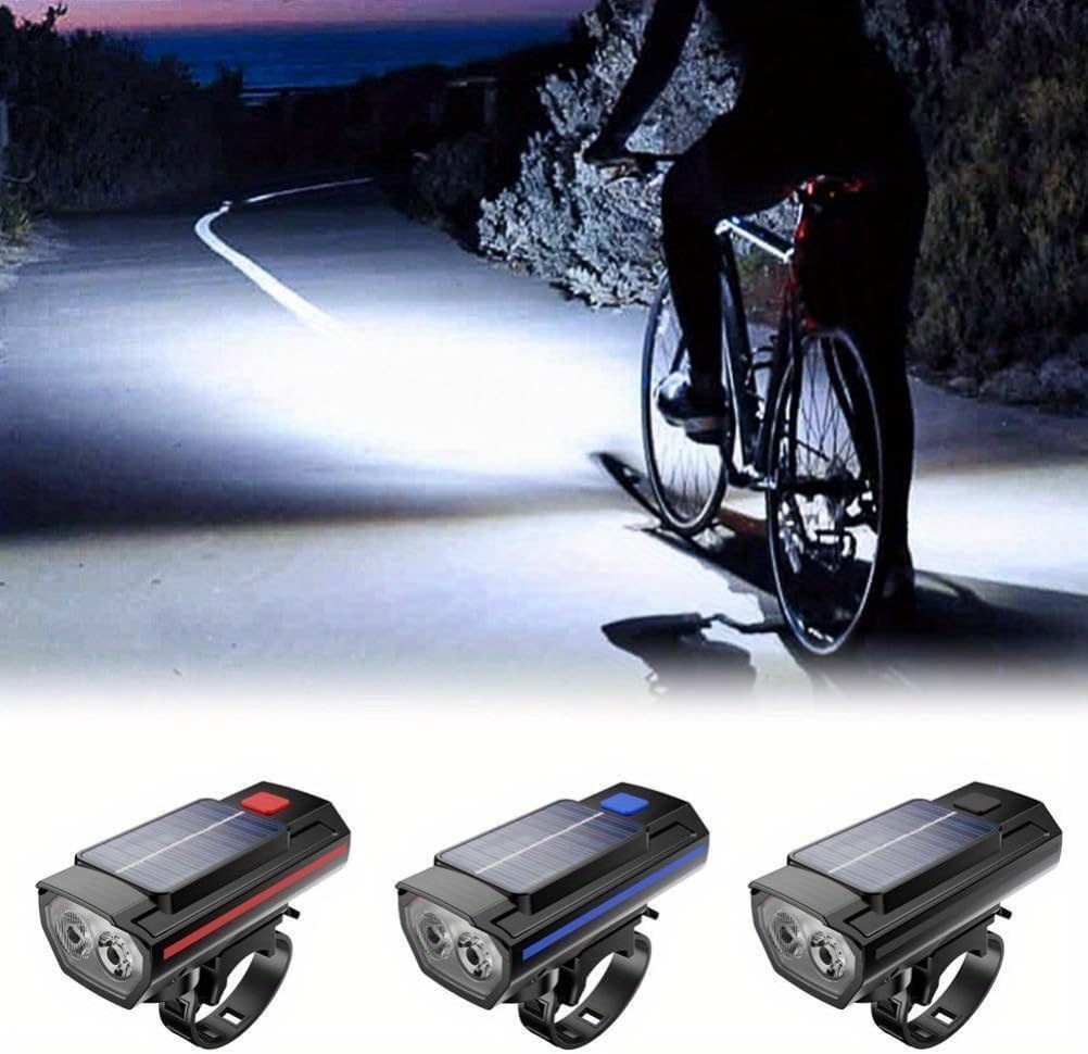 1 stuk/2 stuks Fietsverlichtingsset, met 120 dB Hoorn, 3+4 Verlichtingsmodi, IPX4 Waterdicht, USB Oplaadbaar, Geschikt voor Mountainbikes, Racefietsen Nachtelijk Rijden, Nachtverlichting en Waarschuwing
