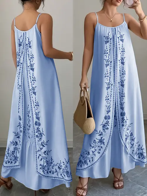 plus size plus size womens floral print sleeveless maxi dress light purple with black white floral pattern thin straps flowy for summer casual summer dress floral maxi dress flowy fabric
