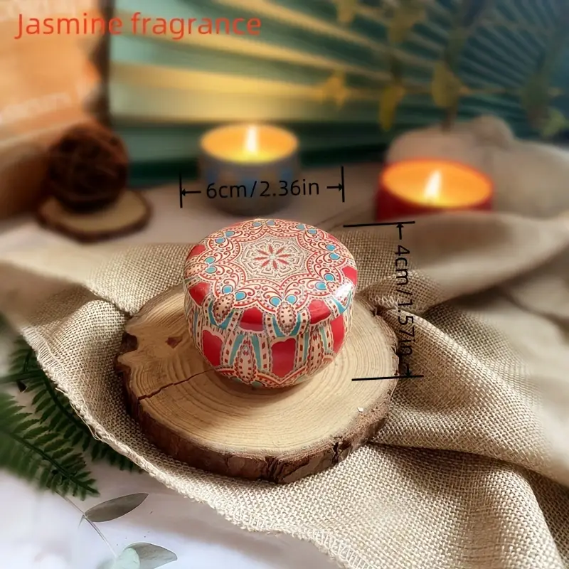 Tinplate Box Scented Candle Jar. Birthday Wedding Handmade Scented Small Candles, Candles for Stress Relief, Relaxation, Bathing, Candlelight Dinner, Yoga And Holiday Gifts, Soy Wax. 1