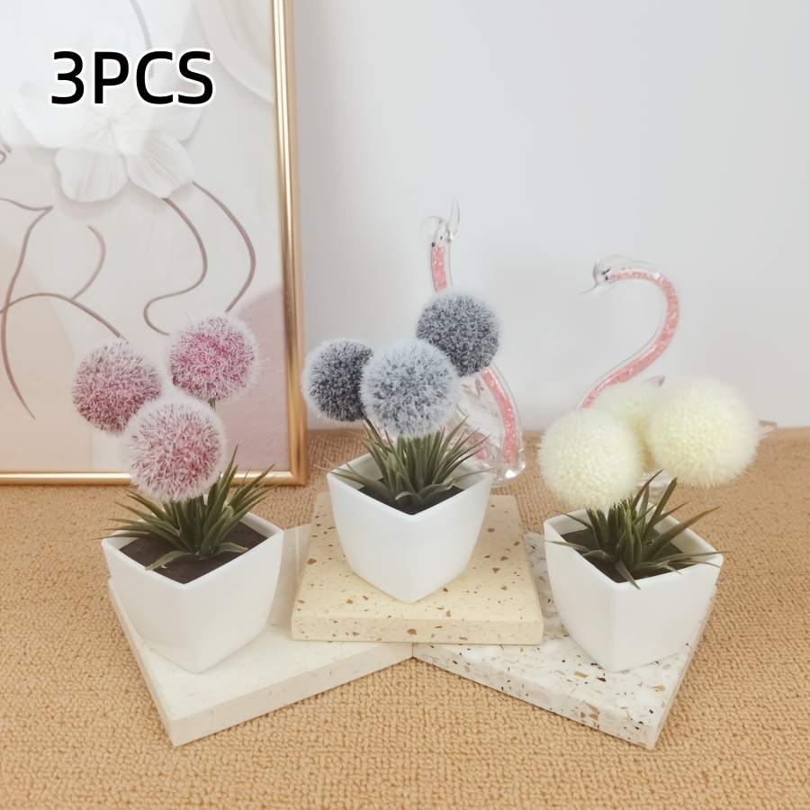 3pcs/6pcs, Home Desktop Plant Decor, Artificial Mini Potted Plants, Plastic Flower Pots, Suitable For Home Office Restaurant Desktop Windowsill Bonsai Decoration, Holiday Party Gathering Scene Decor