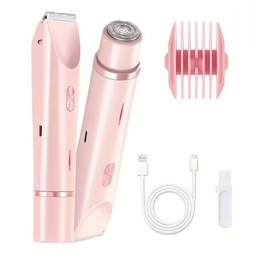 two in one womens electric shaver eyebrows face legs armpits dry and wet use portable adjustable usb rechargeable shaver double headed shaver womens razor multi function beauty equipment for a lady
