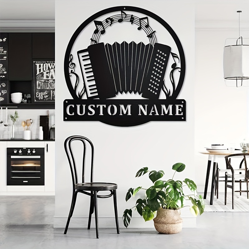 

Custom Accordion Metal Wall Art - Personalized Silhouette Design For Music Room & Living Room Decor, Perfect Gift For Accordionists, Teachers, And Music Enthusiasts