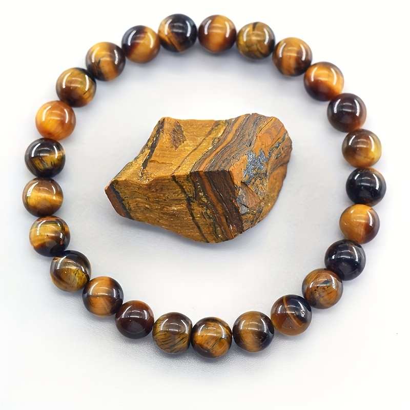 8mm mens tiger eye stone natural stone durable and fashionable suitable for daily wear unisex for men and for valentines day birthdays or special occasions Product details 1