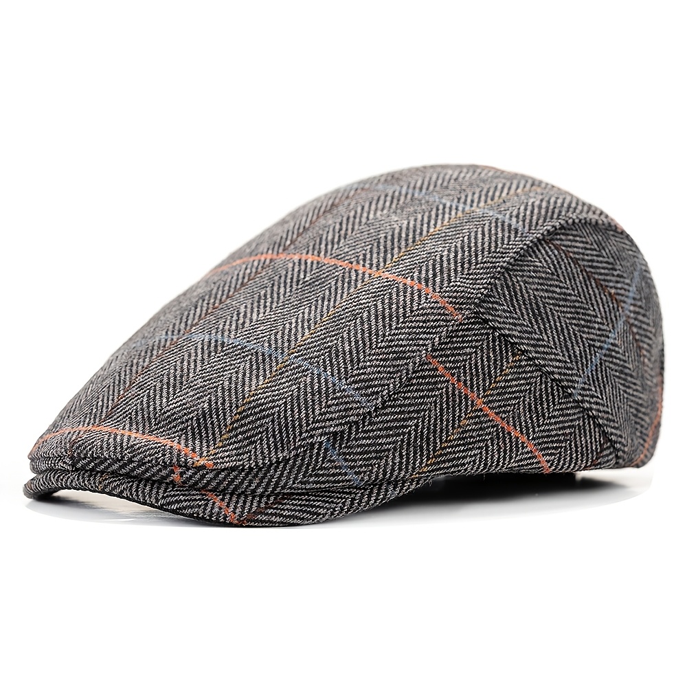 TEMU British Style Newsboy Cap, Colorful Thread Baseball Cap, British Vintage Autumn/winter, Thickened And Warm