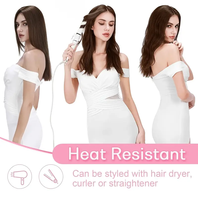 8pcs long clip-in hair extensions - waves, light to dark brown gradient, synthetic fiber hairpiece with clips for women - wedding, party, everyday volume & length - adds instant length & body details 0