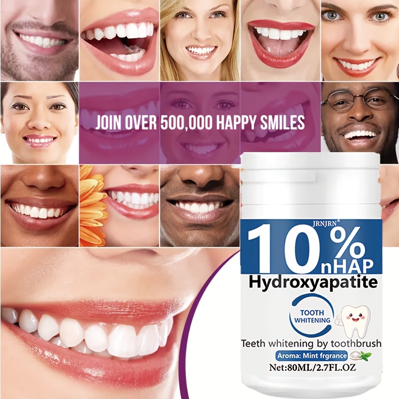10 hydroxyapatite whitening tooth powder deep cleansing   strengthens   ideal for daily use travel oral health hygiene gift for women men tooth cleaning essentials sleek packaging oral care Product details 4