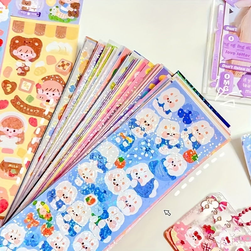 

30sheets Cartoon Sticker Set Kpop Photo Card Decoration Diy Material Sticker Golden Card Sticker