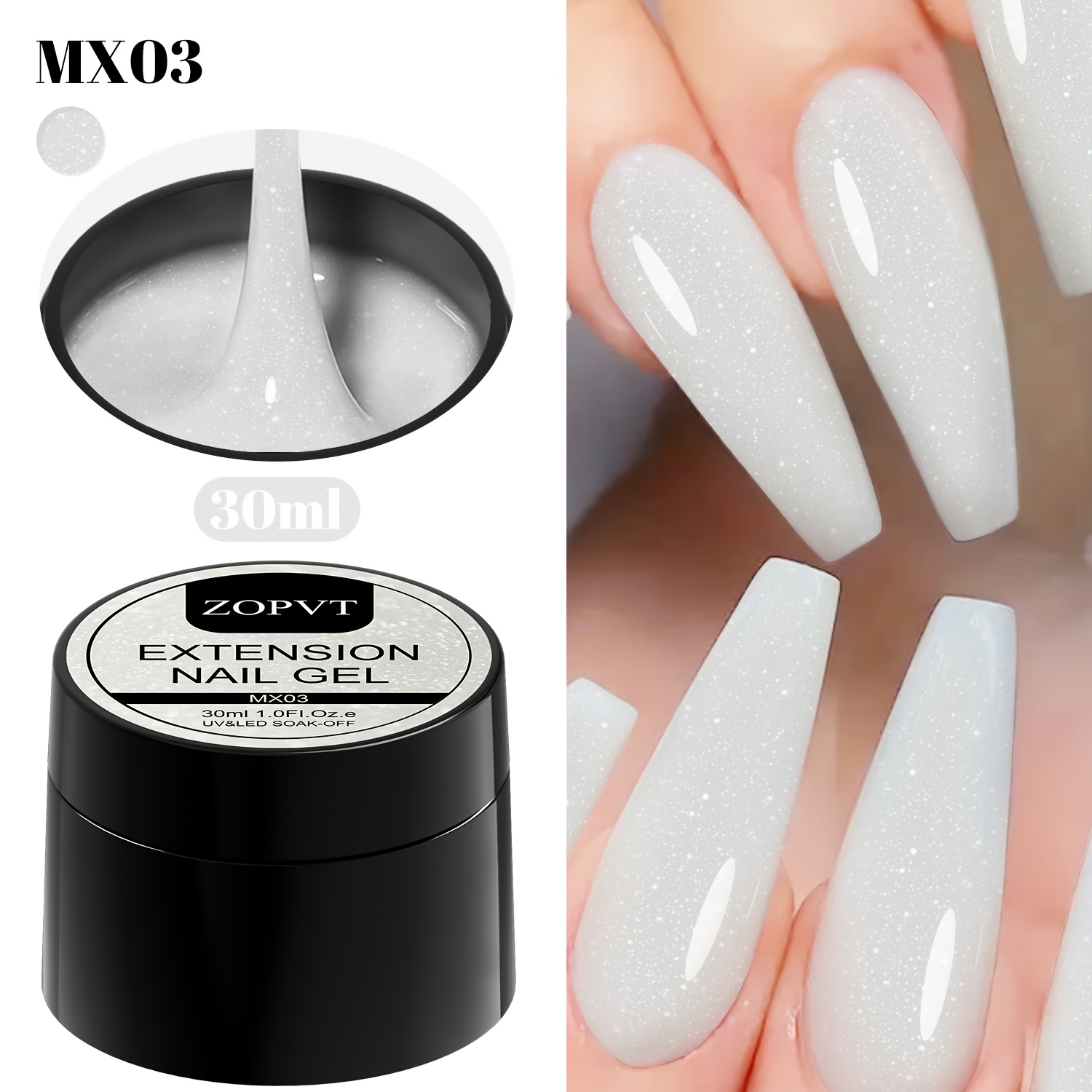 30ml Large Capacity Nail Extension Gel, /led Light Curing Gel, Clear, White, Nude Shades, Suitable For Diy Nail Art Extensions, Diy Nail Art Gift
