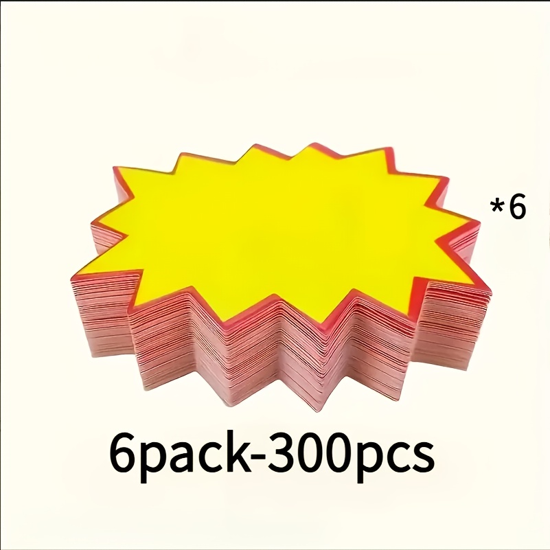 Image of 2.75 X 1.97 Signs - 100/300pcs Exploded Price Tags, Blank Starburst Labels For Retail, Grocery And Supermarket