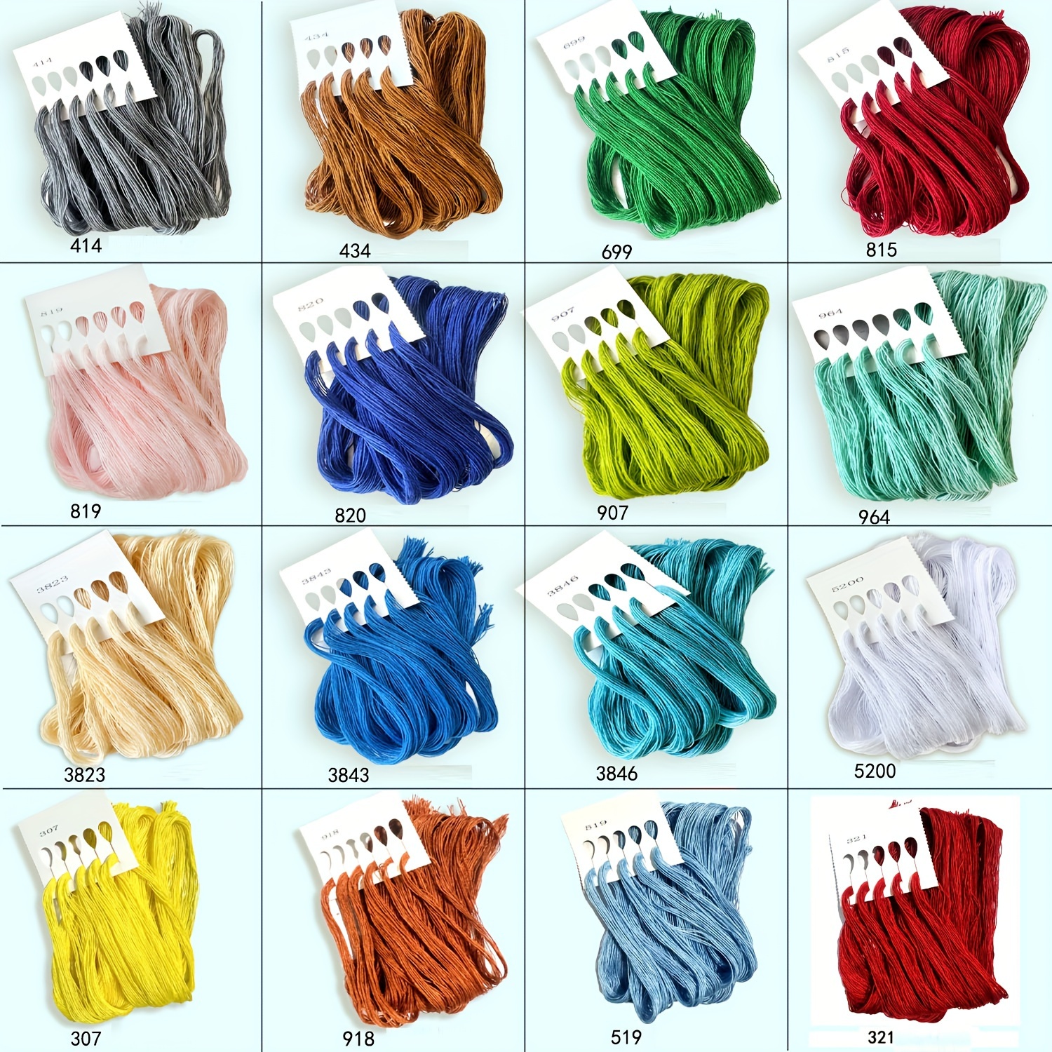 100pcs/pack Embroidery Floss, Cotton Thread, Single Strand 47.24inch