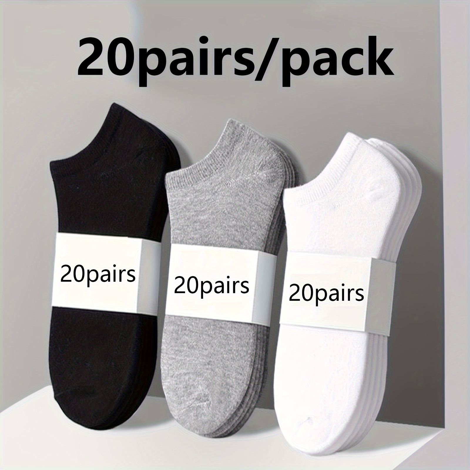 

15 Pairs/20 Pairs Spring/summer/autumn Men's Short Socks, Boat Socks, Casual And Versatile Socks, Breathable, Lightweight And Comfortable Socks