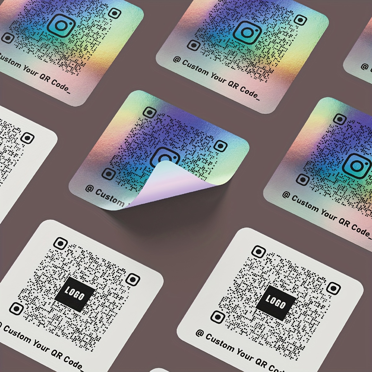 TEMU 80pcs Customizable Stickers - 2"/3" Square, Waterproof, Personalized Labels With For Business & Branding, Brand Stickers, Customized Promotional Materials