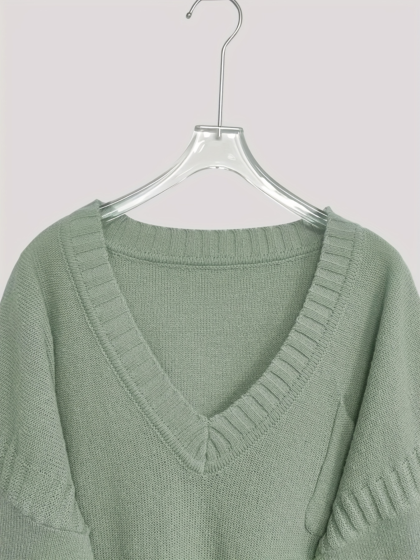 plus size womens oversized v neck sweater sweater Temu Pakistan