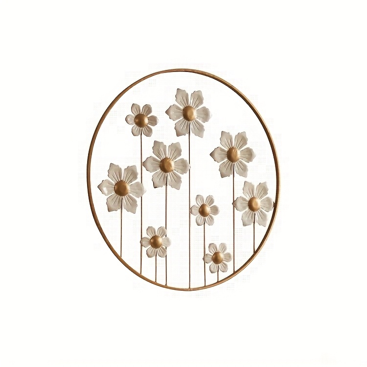 French-Style Floral Wall Sculpture - Elegant Iron Flower Wall Art Decor, Classic for, Wall-Mounted  for Decoration, Durable Metal Flower Sculpture for Modern or Traditional Spaces