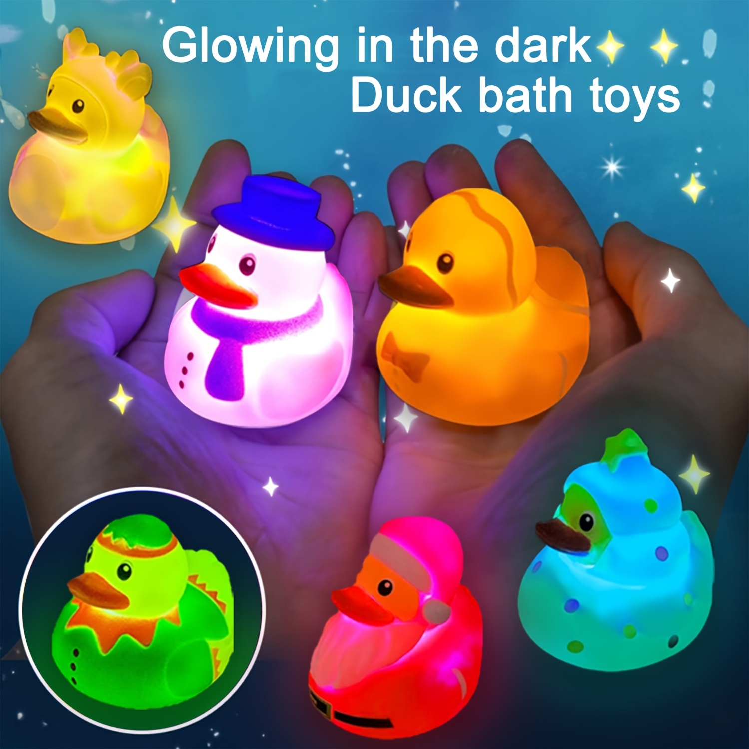 

6/8/10pcs Light Up Ducks Bath Toys Christmas Toys For Boys Girls Christmas Stocking Stuffers Party Favors Gifts