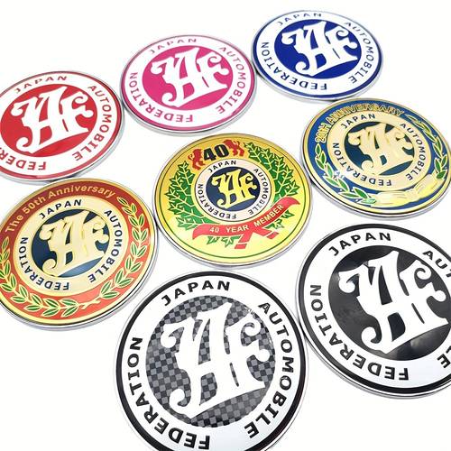 universal jdm car front grille badge 8 colors made of alloy featuring the japan automobile jaf emblem auto additions