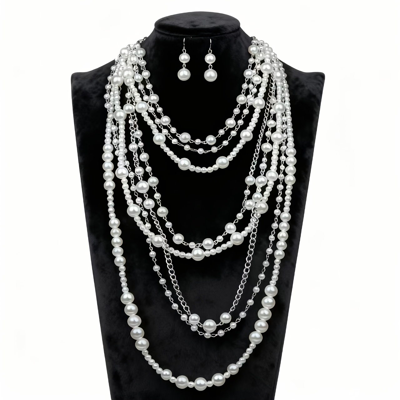 Pearl Necklace Jewelry Set