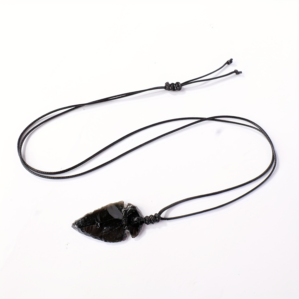 E-shop handgeschnitzter natürlicher Obsidian Anhänger Halskette - Vintage Dunkler Stil Schwarzer Accessoire, Schmuck Bastel Geschenk, Geeignet für