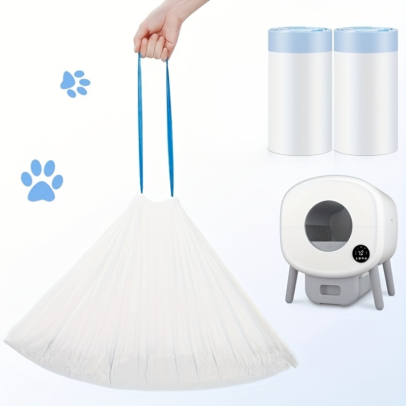 TEMU Heavy-duty Oversized Suitable For Automatic Self-cleaning Litter Box Bags - Drawstring Liners Compatible For Travel & For Litter Box Types,