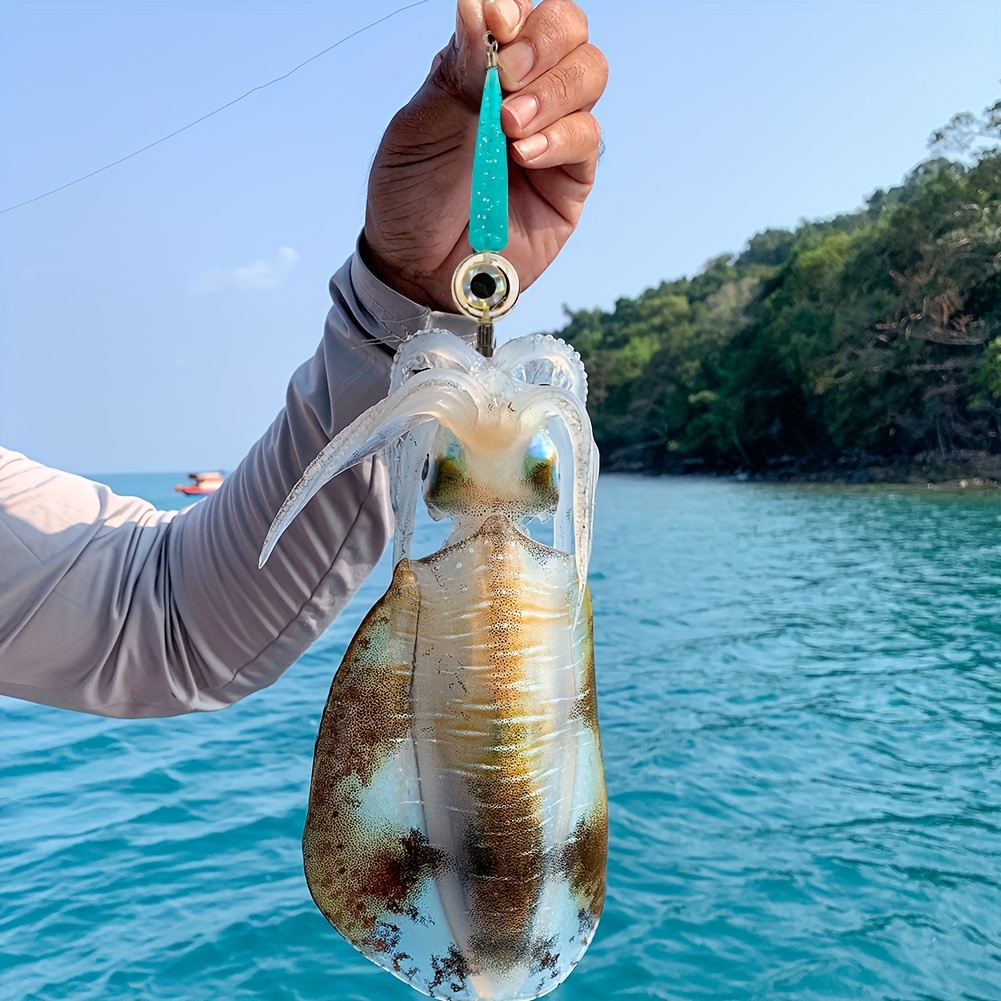 

1pc, Led Deep Sea Fishing Lures, Glowing Squid Jigs Hook, Luminous Cuttlefish Hook For Ocean Fishing, Fishing Accessories
