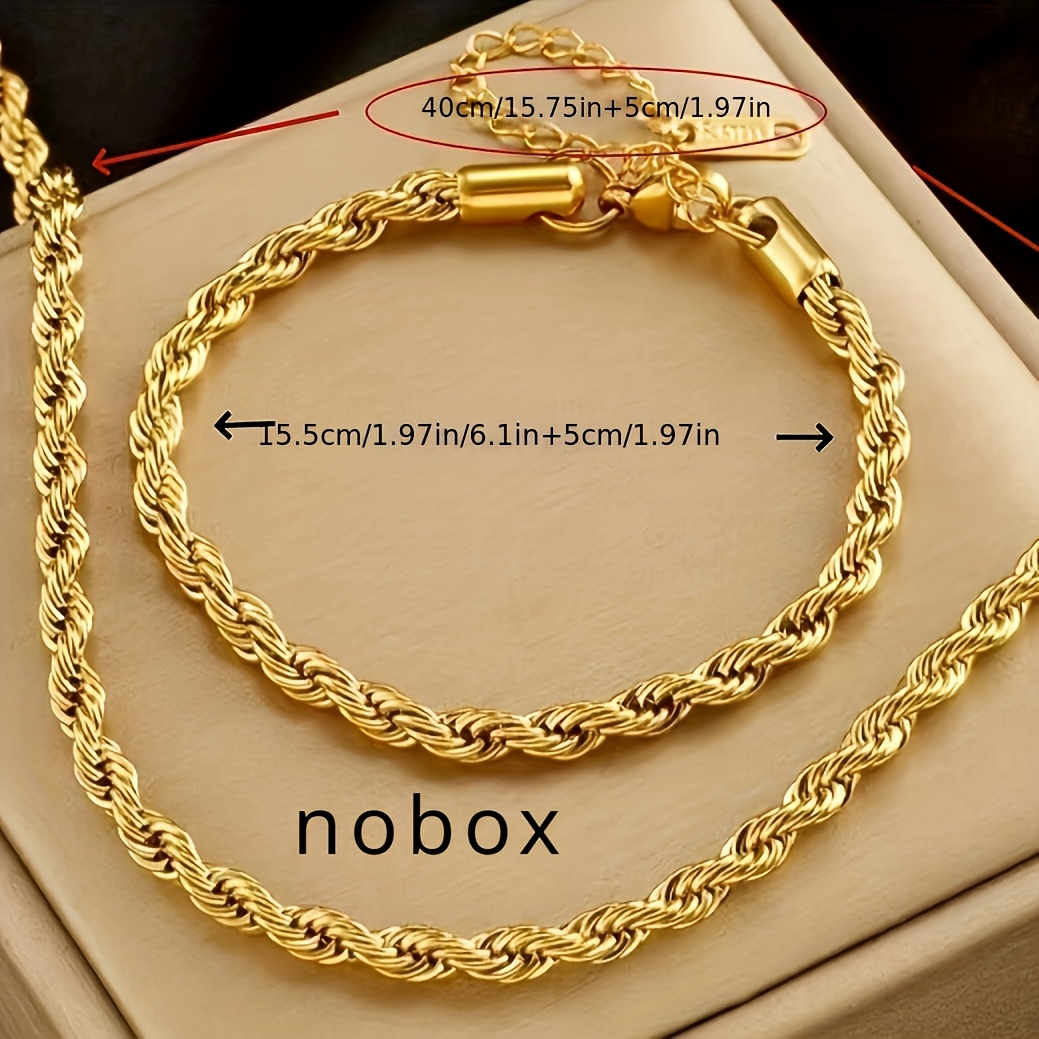 

2 Of Steel Necklace Bracelet Set, And , Jewelry, Ladies Couple Commuting Accessories