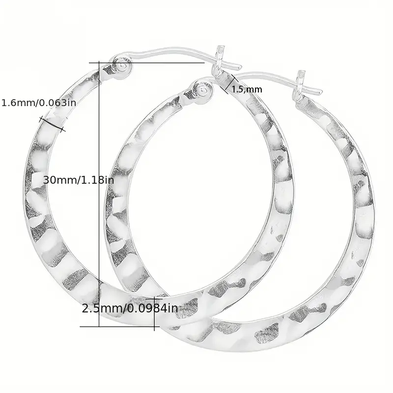 925 silvery unique ripple earrings water ripple indentation design lightweight texture suitable for daily earrings for women jewelry gifts gift exquisite gift box Product details 0