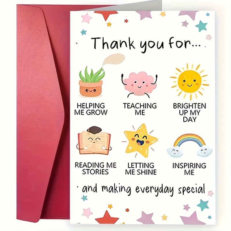 

Teacher Appreciation Card - Perfect Thank You Gift For , Unique 'thank You For Helping Me Grow' Message, Ideal For Birthdays & Small Businesses